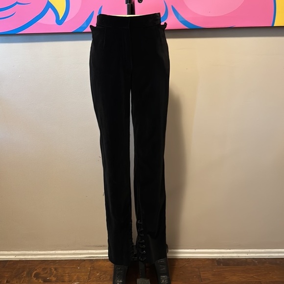 Yves Saint Laurent Velvet Lace Up Evening Pants Tuxedo - Picture 2 of 11
